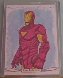 2014 Marvel Masterpieces Skybox Ironman Sketch 1/1 Arides Luna - Picture 1 of 2