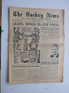 ORIGINAL NEWSPAPER HOCKEY NEWS 1948 FINAL STANLEY CUP DETROIT TORONTO LEAF - Picture 1 of 6