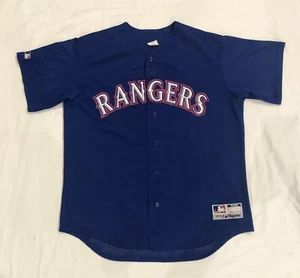Camiseta de béisbol vintage Majestic Texas Rangers azul MLB hecha en Estados Unidos para hombre talla L - Imagen 1 de 10