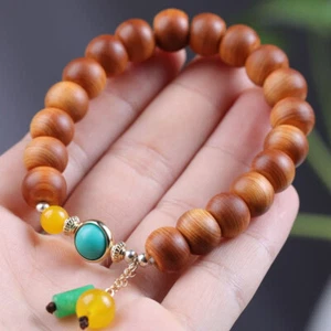 Antique Cliff Cypress Bracelet Apple Bead Bracelet 8*10Mm Bracelet Jewelry - Picture 1 of 10
