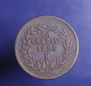 Mexico: 1886 Mo Mexico Un Centavo Coin - Picture 1 of 2