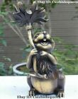 Folk Chinese Classical Pure Bronze Cute Squirrel Scrat Flower Statue Sculpture