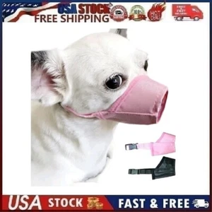 Dog Muzzle XS (2 PCs) for Small Dogs with Long Snout Adjustable, Pink & Black - Picture 1 of 8