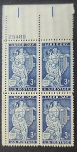 US Scott 1082 - Labor Day - MNH - 1956 Issue - Plate Block of 4 - Picture 1 of 1