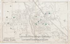 1876 Antique Map Hyde Park, Clarendon Hills, Fairmount, Norfolk, MA