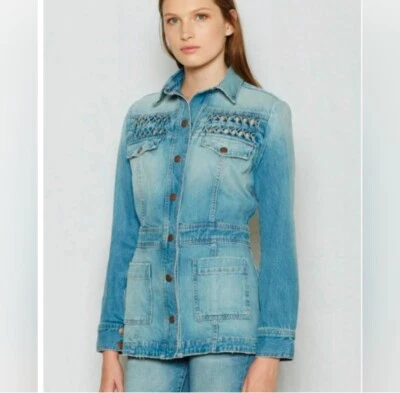 Chaqueta Blazer Chaqueta Vaquera Current/Elliott Festival Azul Denim Talla 0 Foto 1 de 4