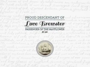 Love Brewster  - Mayflower Pilgrim Commemorative 8x10 print certificate - Picture 1 of 2