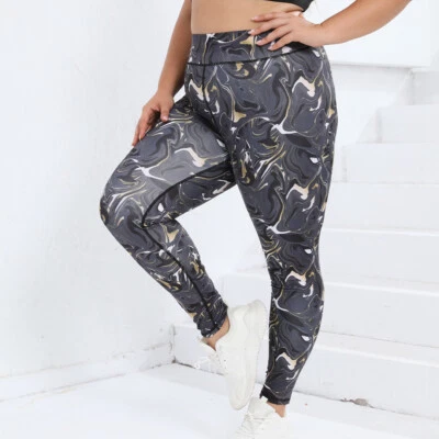 Tie Dye Plus Size Leggings for Women Sports Yoga Pants Gym Fitness 0XL-4XL - Image 1 of 4