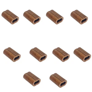 1/16" Copper Crimping Loop Sleeve Wire Rope Sleeves Double Barrel Ferrule 10 Pc - Picture 1 of 6