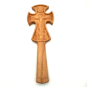 Orthodox Carved Wooden Cross Hand 11.22" - Imagen 1 de 5
