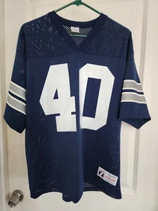Jersey M Dallas Cowboys #40 Bill Bates logotipo vintage 7 vintage raro hecho en EE. UU. - Imagen 1 de 9