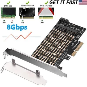 Adapter Card For M.2 NGFF to Desktop PCIe x4 x8 x16 NVMe SATA SSD PCI Express - Picture 1 of 10