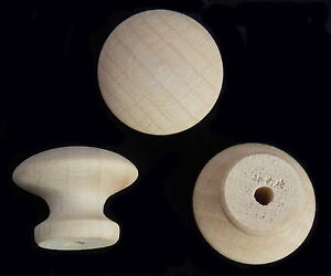 Pack of 25 Small 19mm Dia. Beech Wooden Knobs Drilled with 3mm pilot hole A19BKD
