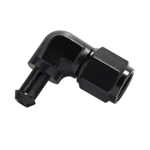 6AN Female to 3/8 Barb 90 Degree Hose Fitting Adapter Swivel Aluminum Black 2Pcs - Picture 1 of 16