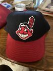 New Era 59Fifty Cleveland Indians 7 5/8 Fitted On Field Cap Hat Blue Red Wahoo
