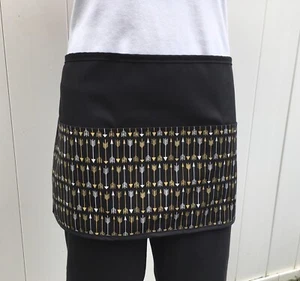 (Choose Print) Waitress Server Waist Apron 3 pocket Restaurant Cafe Black Classy - Picture 1 of 10