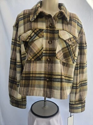 Chaqueta/chaqueta de vellón recortada a cuadros talla grande Bagatelle para mujer nueva con etiquetas Foto 1 de 4