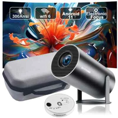 HY300 Plus HD Projector portatil 4K 1280x720P Android LED Video Home Theater - Image 1 of 4