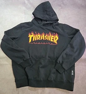 Thrasher Magazine Black Hoodie Sweatshirt – Size Medium Missing Draw String - Picture 1 of 12