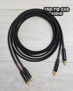 Hi-Fi Dual Stereo RCA Cable Set | Mogami Audio Cable, Gold RCA, Braided Sleeve - Picture 1 of 12