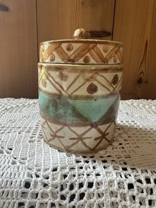 Barattolo ceramica vintage firmato C Leite S. Miguel, Azzorre Portogallo - Foto 1 di 8