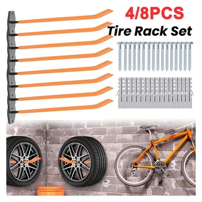 4/8 x Autoreifen Wand Halter Haltebügel Reifen Felgen Haken Baum Regal-Halterung - Bild 1 von 4
