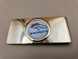 DENVER BRONCOS TEAM STORE 24kt Gold Plated/Solid Brass Money Clip-Official NFL - Picture 1 of 11