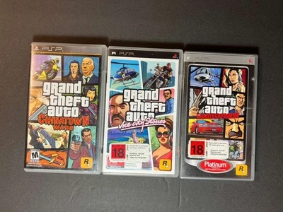 Lot Of 3 PSP Grand Theft Auto Liberty City Vice Stories China Town Wars CIB - Image 1 of 4