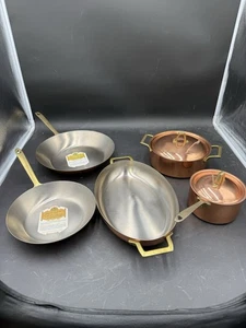 NEU VTG Paul Revere Kupfer Kochgeschirr Set USA Messinggriffe Bratpfanne Töpfe 7 Stück - Bild 1 von 15