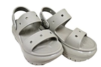 Босоножки Crocs Classic Mega Crush на платформе коренастые сабо серые женские 8 мужские 6 - Изображение 1 из 4