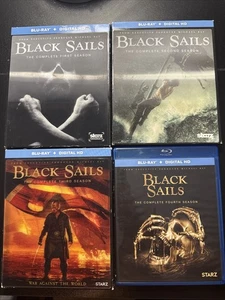 Black Sails Complete Seasons 1, 2, 3, 4 Blu-Ray Like New One Missing Cover - Picture 1 of 2