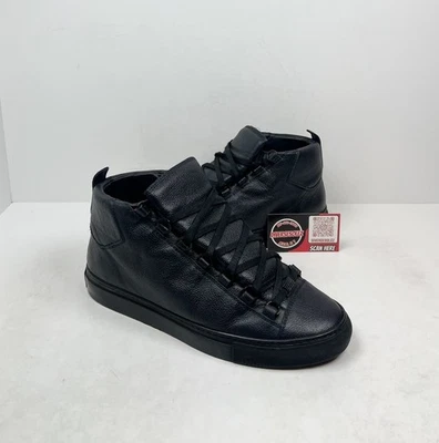 Size 40EU/7US - Balenciaga Arena Leather High Top Navy Blue🕷️ RETAIL $700! - Image 1 of 4