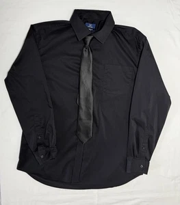 Camisa de vestir George negra con botones para hombre con corbata negra, talla XL (46-48) - Imagen 1 de 24