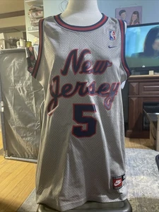 Jason Kidd #5 New Jersey Nets Swingman Jersey Size M Vintage NBA +2 Length - Picture 1 of 7