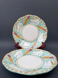 "2 platos de sopa/pasta poco profundos Solimene Vietri Campagna Italia conejitos 8-1/4""" - Imagen 1 de 14