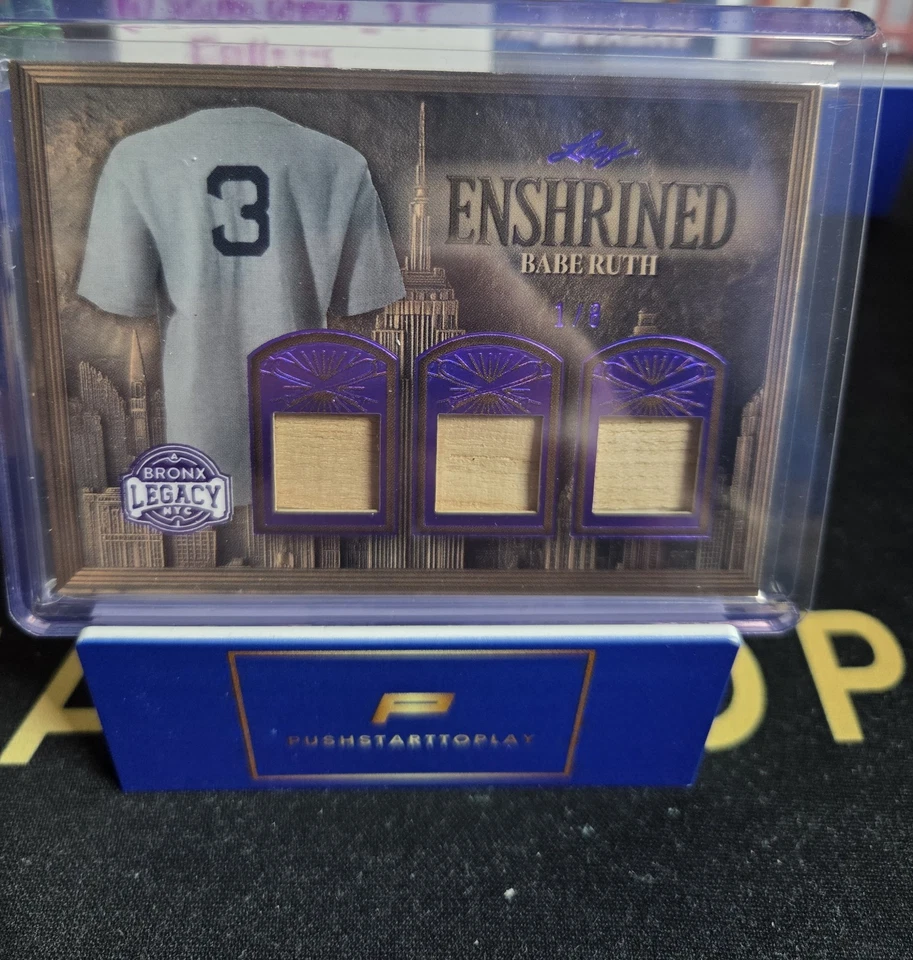 2025 Leaf Bronx Legacy Babe Ruth relíquia de morcego triplo 1/8 - Imagem 1 de 1