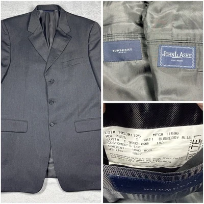 Мужской блейзер Burberry London 42L костюм куртка спортивное пальто шерстяной черный - Изображение 1 из 4