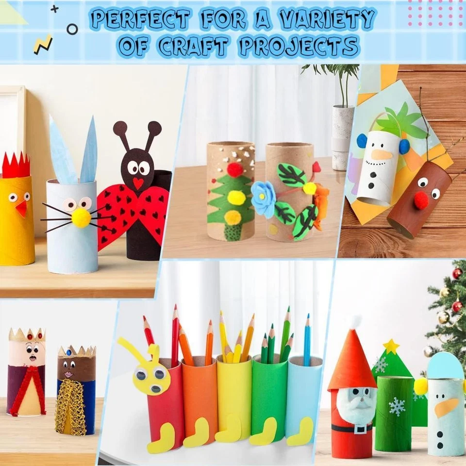 12Pcs Cardboard Tubes Eco Friendly Craft Rolls for Handmade Family Projects - Image 1 of 1