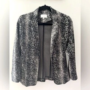Blazer Suéter Chaqueta Cárdigan Vintage SALSA Tejido Negro y Gris Estampado Piel de Serpiente M - Imagen 1 de 7