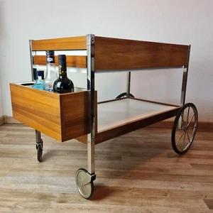 Mid century Rollwagen Barwagen Teewagen tea trolley bar bauhaus vintage 70er - Bild 1 von 11