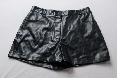 Zara Women's High Waisted Leather Effect Mini Shorts EJ3 Black Medium NWT - Image 1 of 3