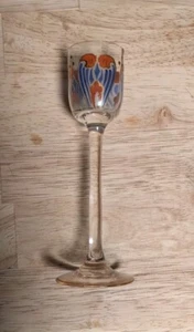 Antikes Theresienthal Meyrs Neffe handemailliertes Cordial Glas um 1900 - Bild 1 von 7