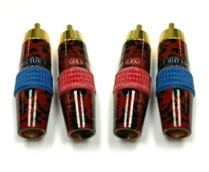 4pcs RCA Male Plug Gold Plated Audio Adapter Connector Pro Hi-Fi Home Car Marine - Picture 1 of 4