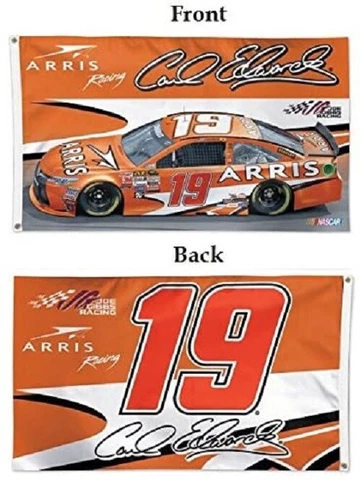 Nascar Carl Edwards # 19 Wincraft 2-Sided 3' X 5' Deluxe Flag w Grommets NEW! Cover