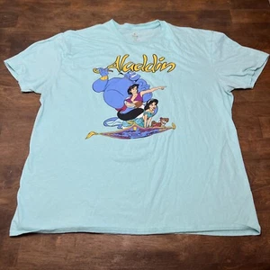 Disney Aladdin Teal T Shirt Size 2XL Men From Animated Cartoon Jasmine Genie - Picture 1 of 8