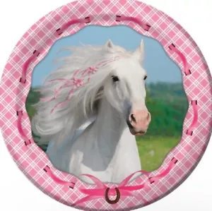 Heart my Horse Party Supplies Girls Birthday Lunch Plates-8ct. - Picture 1 of 1