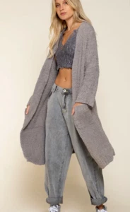 POL dicker kuscheliger grauer Staubmantel Strickpullover - Bild 1 von 5