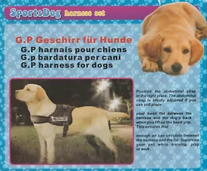DOG HARNESS Black padded Nylon Walking/Sport - Size XL by Sports Dog- New! - Picture 1 of 5