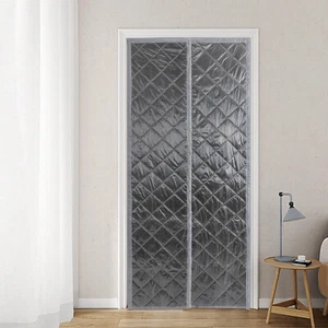 Thermal Magnetic Door Curtain Quilted Thermal Insulated Door Curtain Windproof - Picture 1 of 21