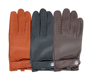 GUANTES DE CONDUCCIÓN DE CUERO GENUINO PARA HOMBRE DE AJUSTE DELGADO CLÁSICO CHÓFER DE MODA - Imagen 1 de 5